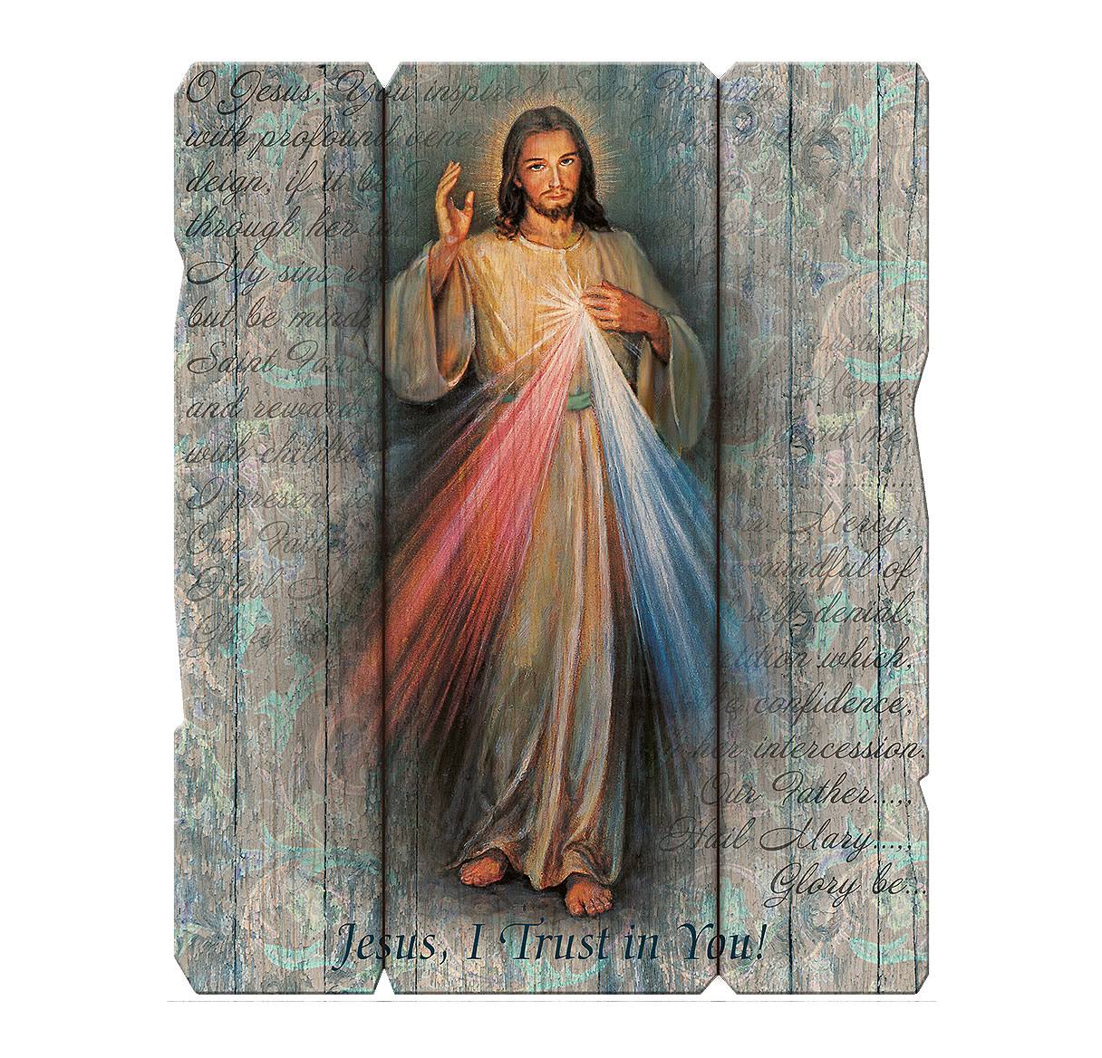 Divine Mercy Wood Wall Plaque