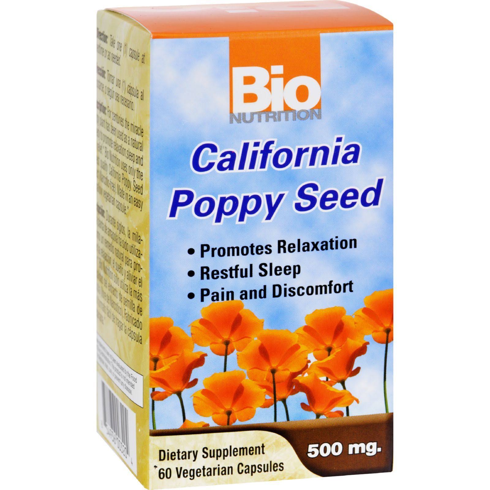 Bio Nutrition California Poppy Seed - 500mg, 60ct