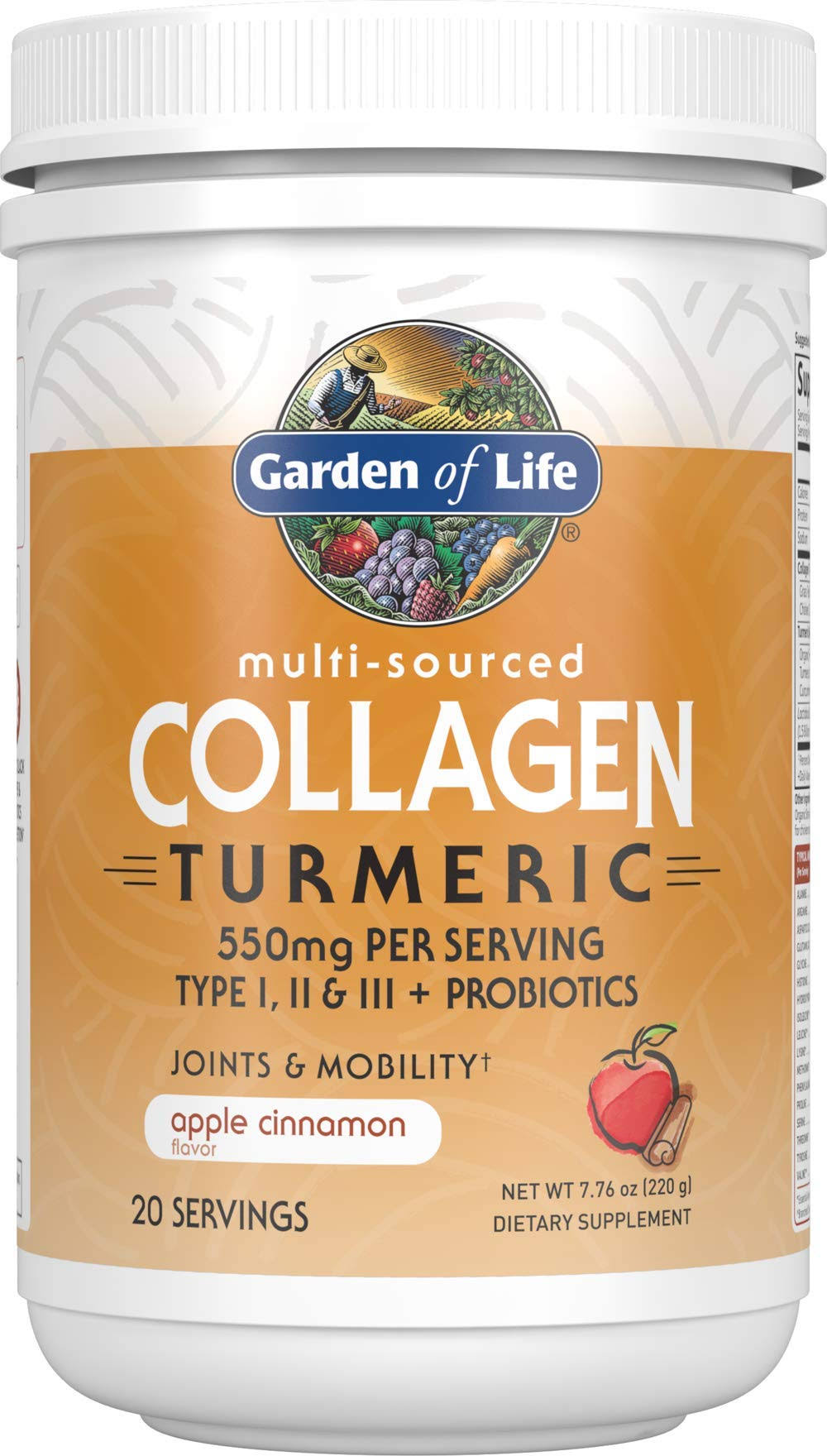 Garden Of Life Collagen Turmeric, Multi-Sourced, Apple Cinnamon Flavor - 7.76 oz