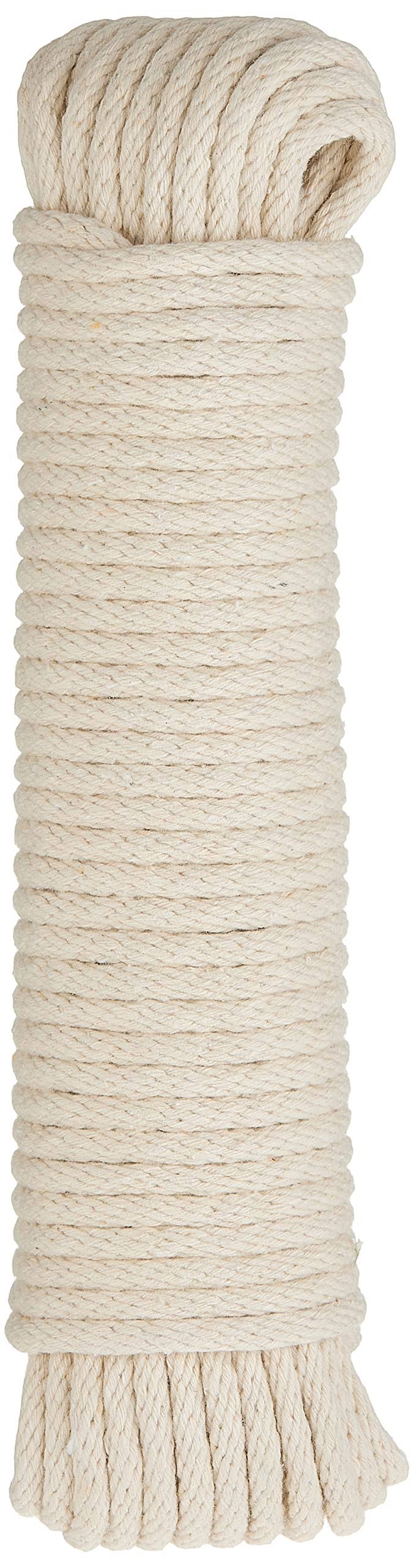 Sash Cord, Smooth, Braided Cotton, 1/4-In. x 50-Ft