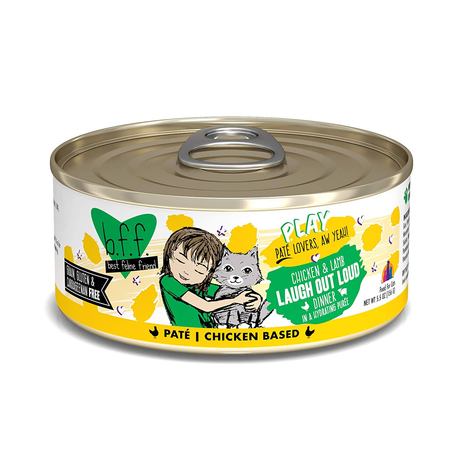 Cat Can - BFF Play - Laugh Out Loud - Chicken & Lamb Dinner Paté, 5.5 oz