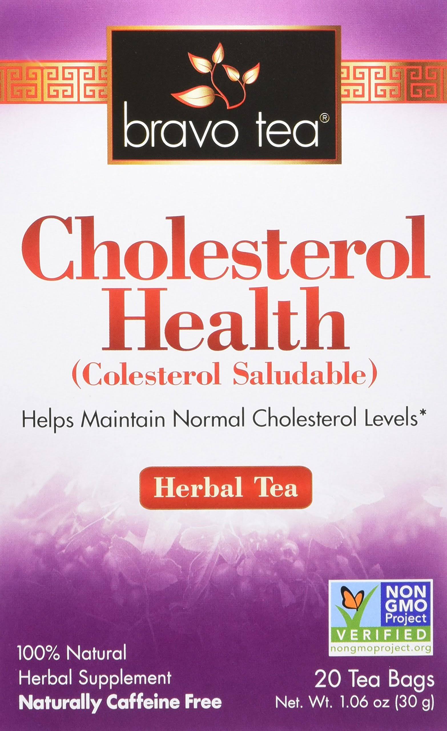Bravo Tea Cholesterol Health Herbal Tea - 20 Tea Bags, 30g