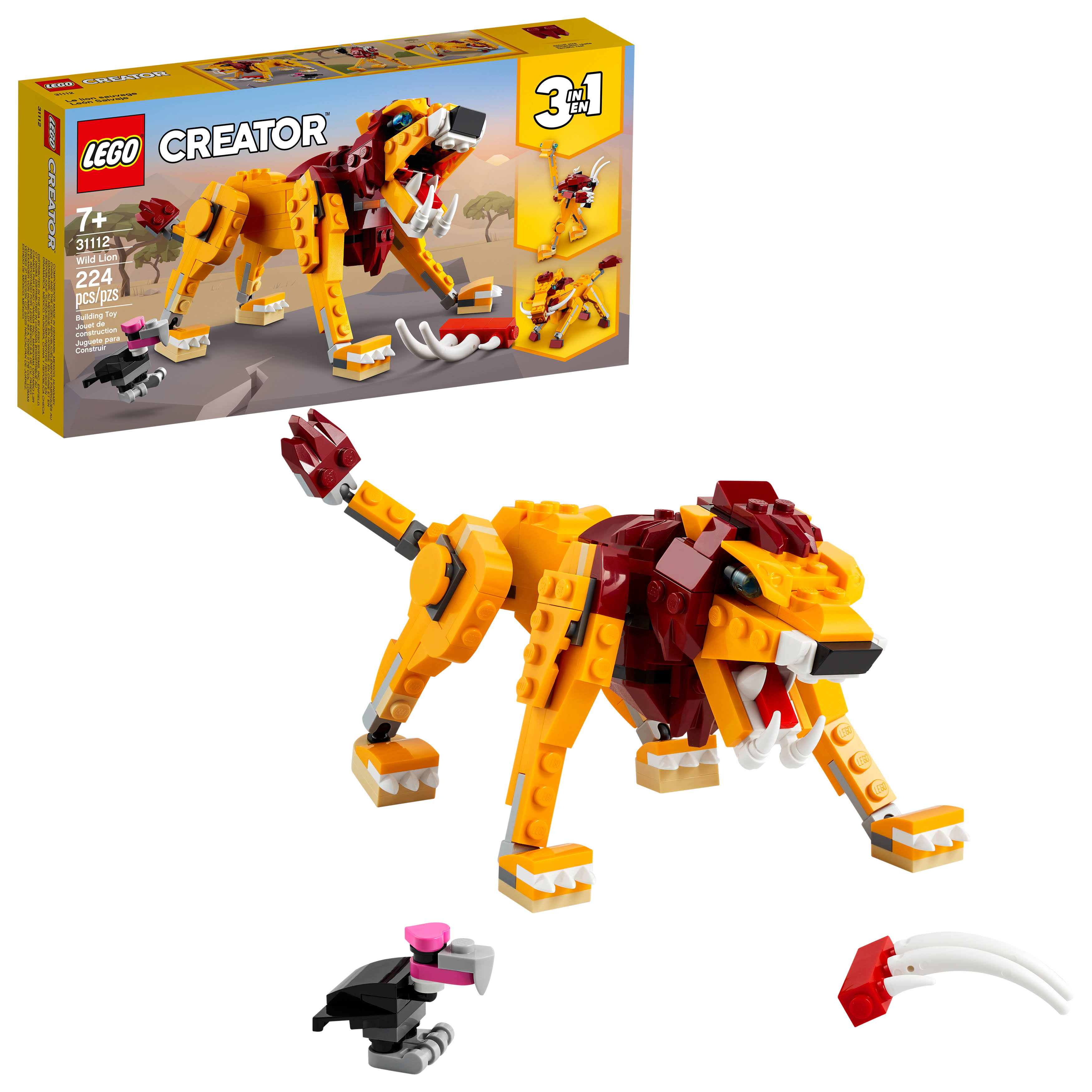 LEGO Creator 3in1 Wild Lion 31112 Building Kit (224 Pieces) UK