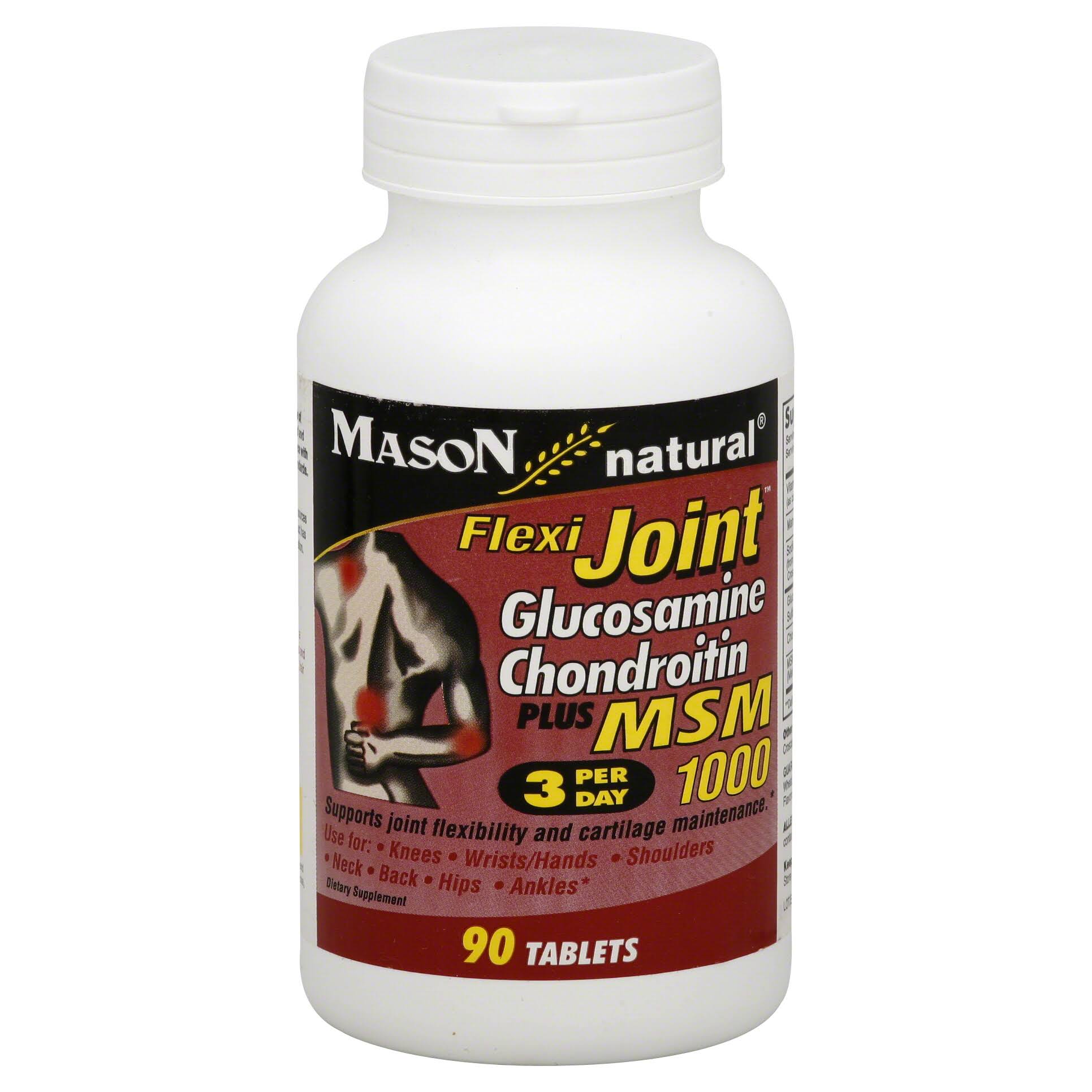 Mason Natural Flexi-Joint Glucosamine / Chondroitin Plus MSM 1000 Tablets - x90