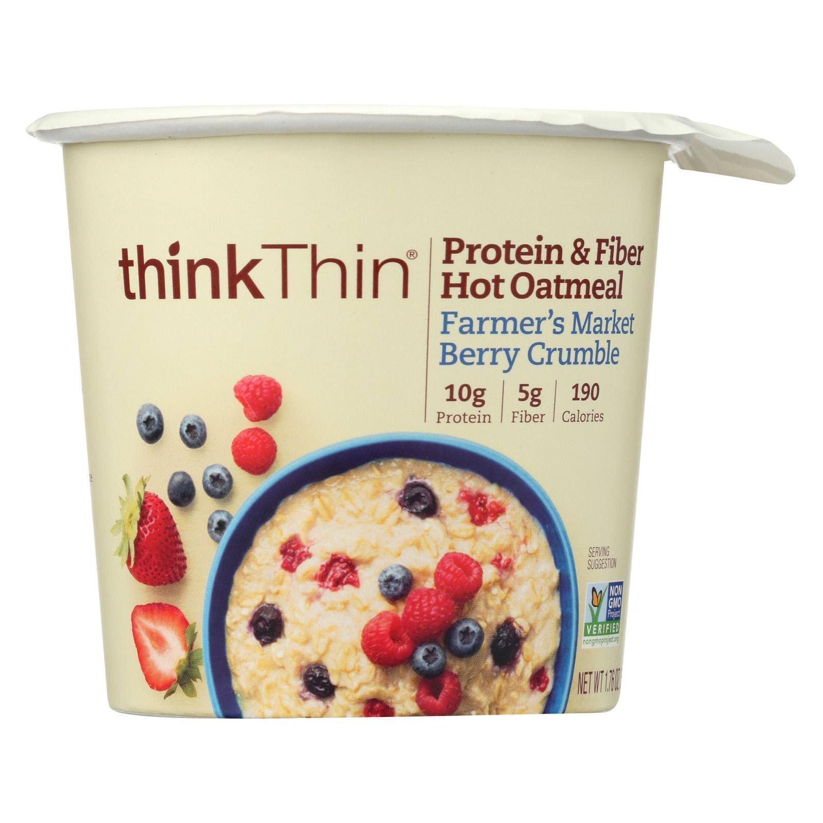 Thinkthin Protein & Fiber Hot Oatmeal Farmer's Market Berry Crumble