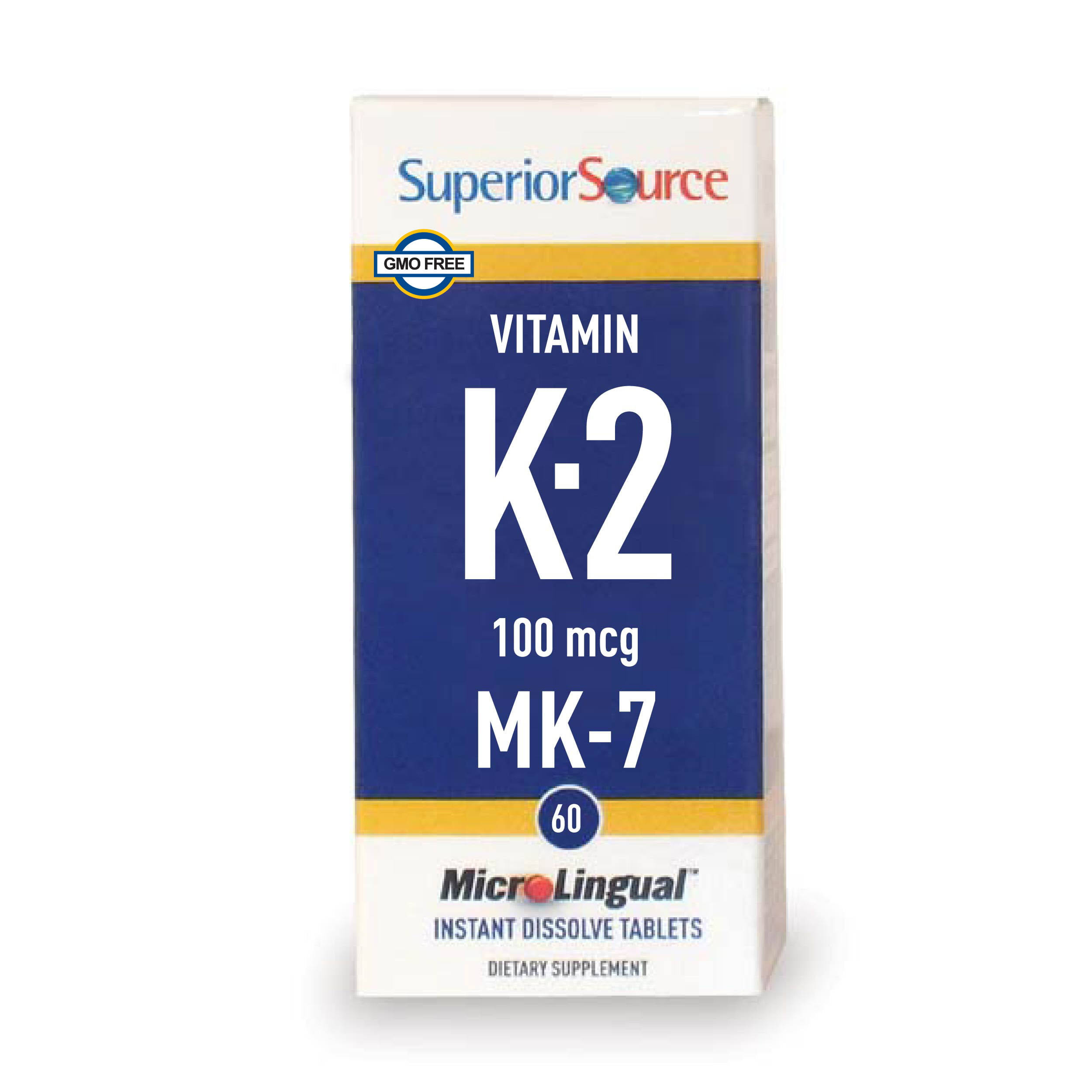 Superior Source Vitamin K2 MK7 Dietary Supplement - 100mcg, 60ct