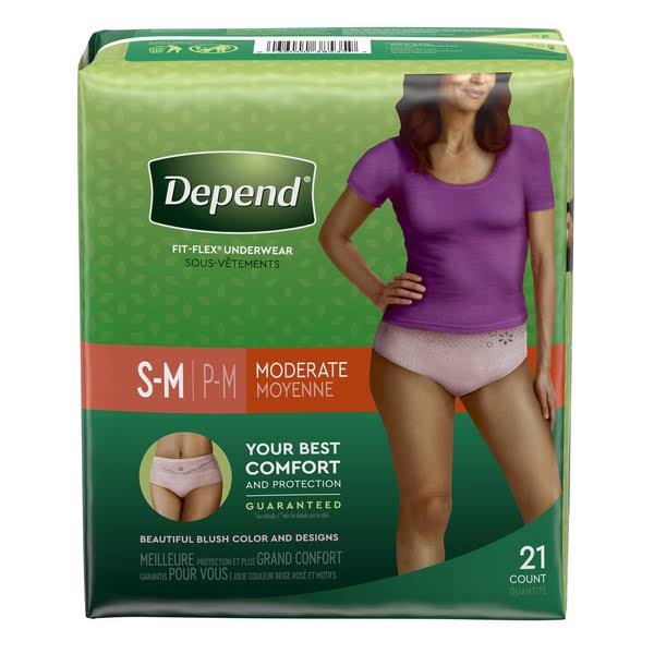 Depend Women's Fit flex Underwear - Moderate Absorbency, Small/Medium, 21ct