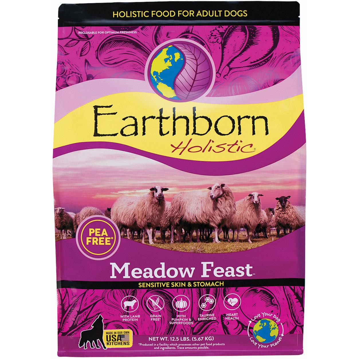 Earthborn Holistic Meadow Feast Grain-Free Natural Dry Dog Food 4 lbs
