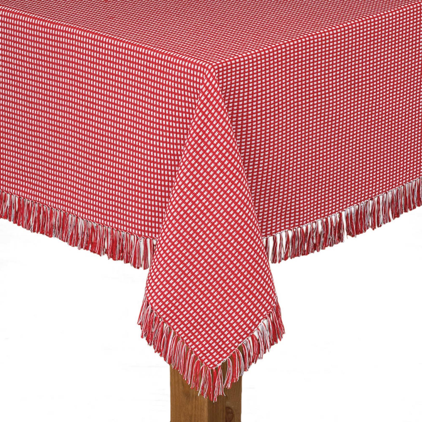 Lintex Red Homespun Table Cloth 70" RND