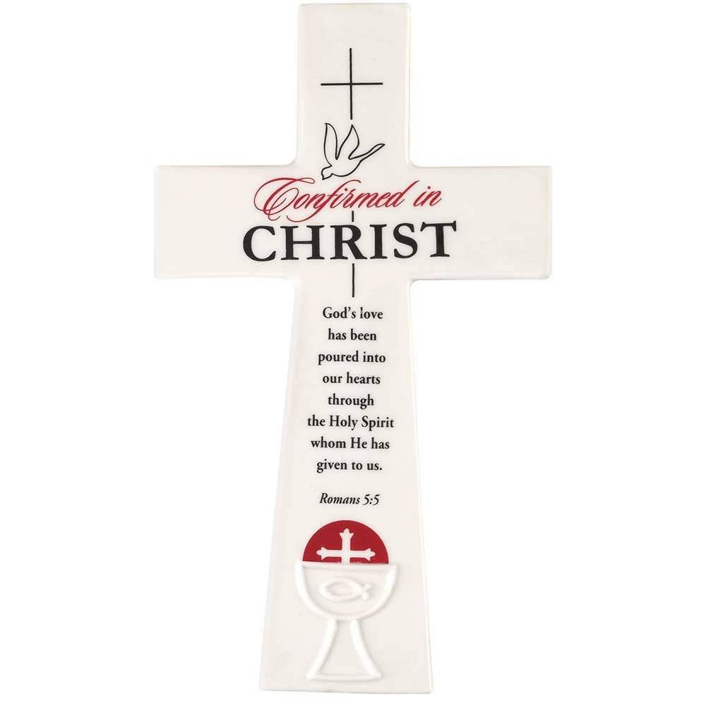Dicksons Confirmed in Christ God's Love White 9 Inch Resin Wall Cross