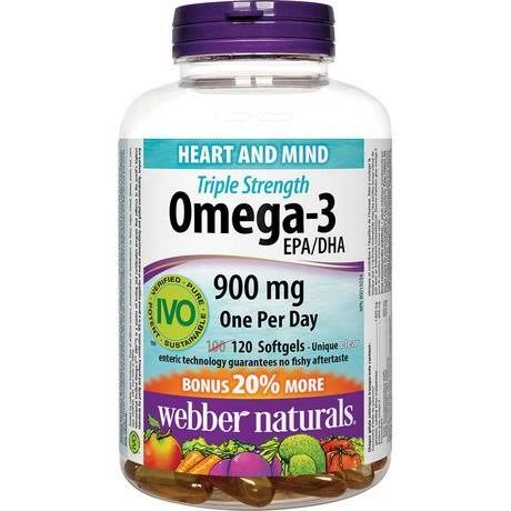 Webber Naturals Triple Strength Omega-3 Supplement - 900mg, 120ct