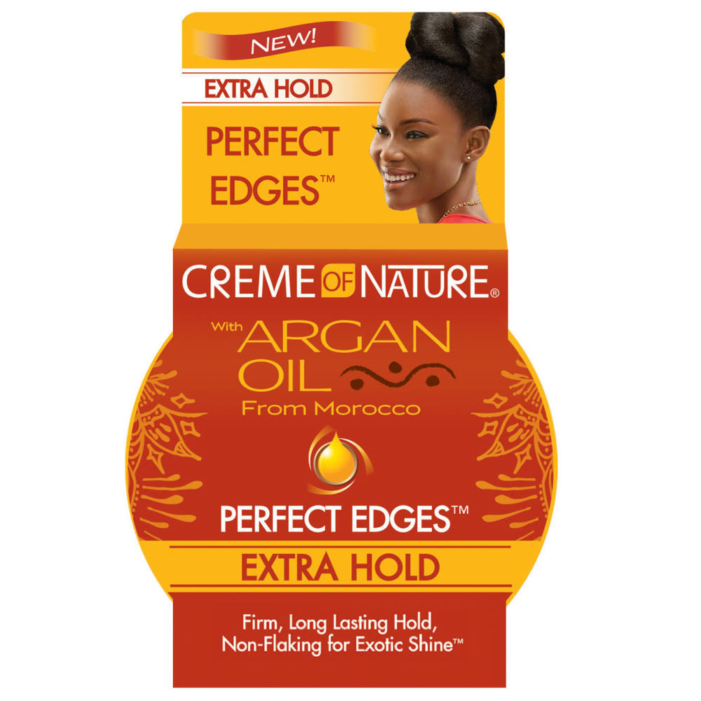 Creme Of Nature Argan Oil Edge Control Hair Gel, Extra Hold - 2.25 oz jar