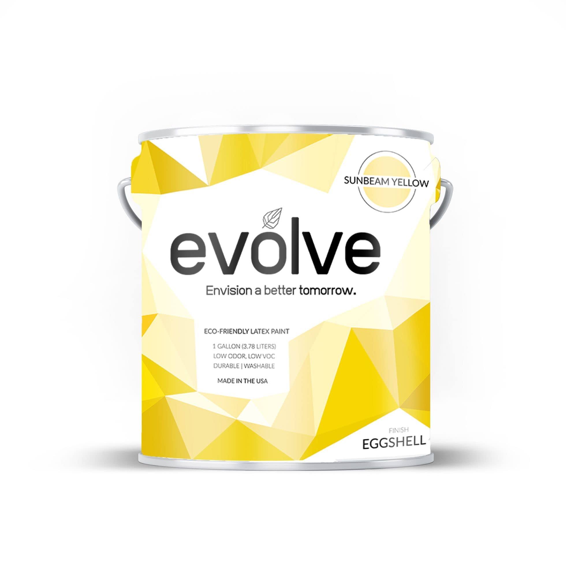 Evolve Paint & Primer: Environment-friendly, Low Sheen with One-Coat Coverage for Interior & Exterior Surfaces (Sunbeam Yellow, 1-Gallon)