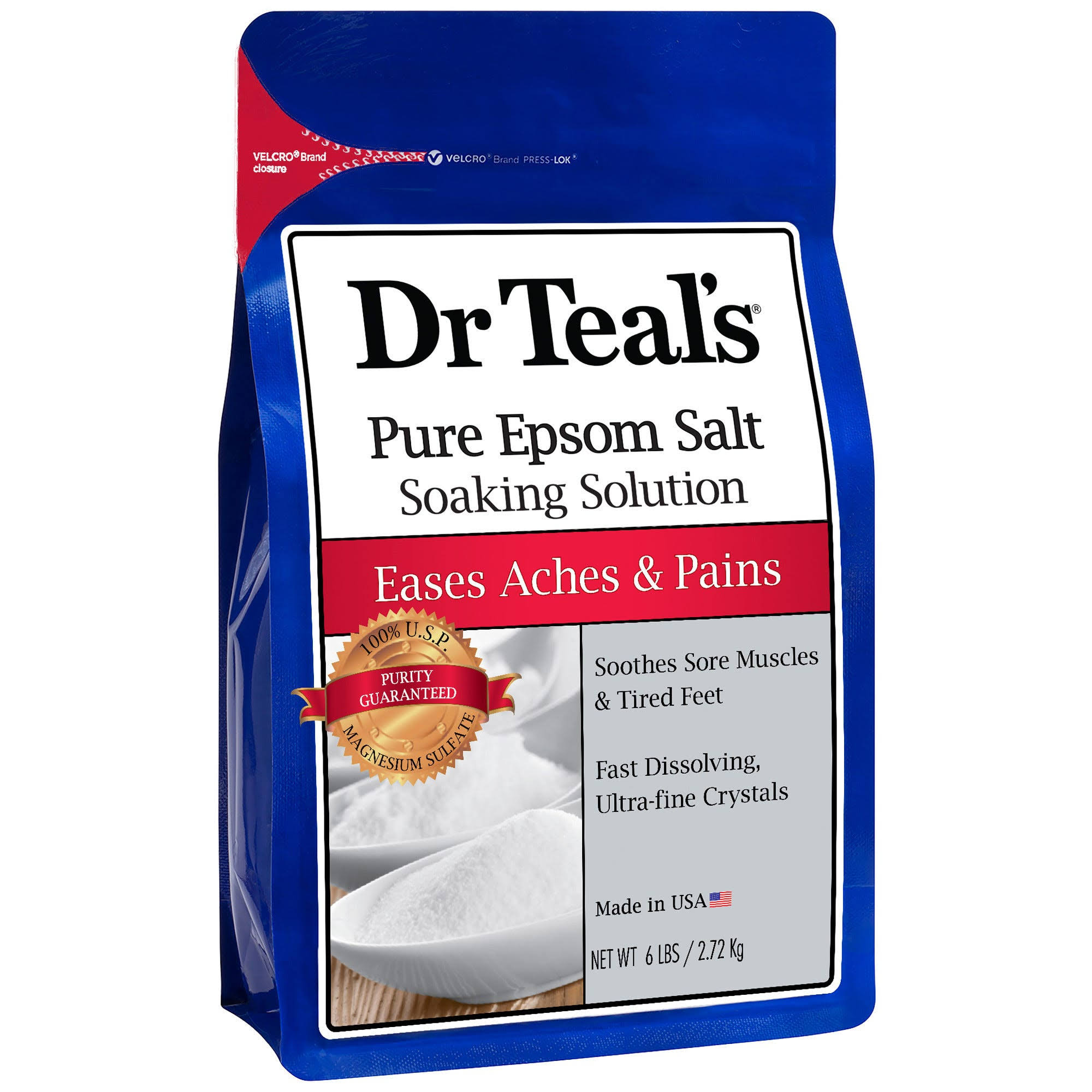 Dr. Teal's Epsom Bath Salt Soaking Solution Magnesium Sulfate USP - 6lb