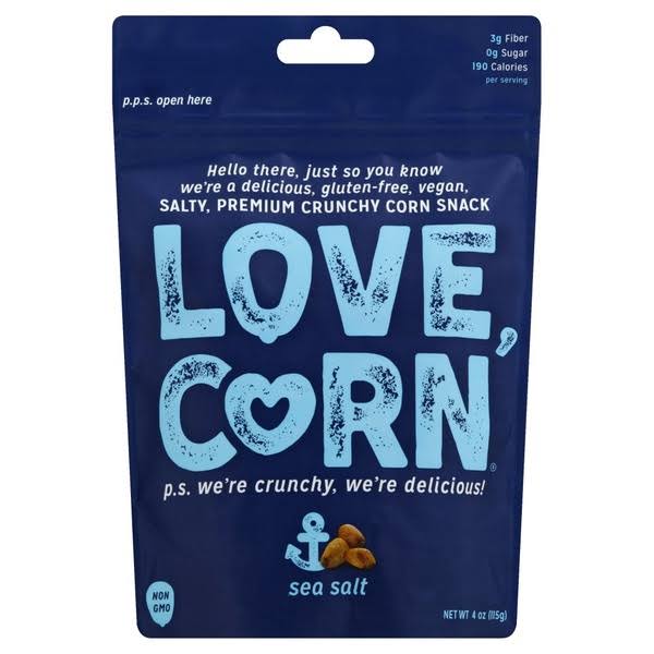 Love Corn Crunchy Corn, Premium, Sea Salt - 4 oz