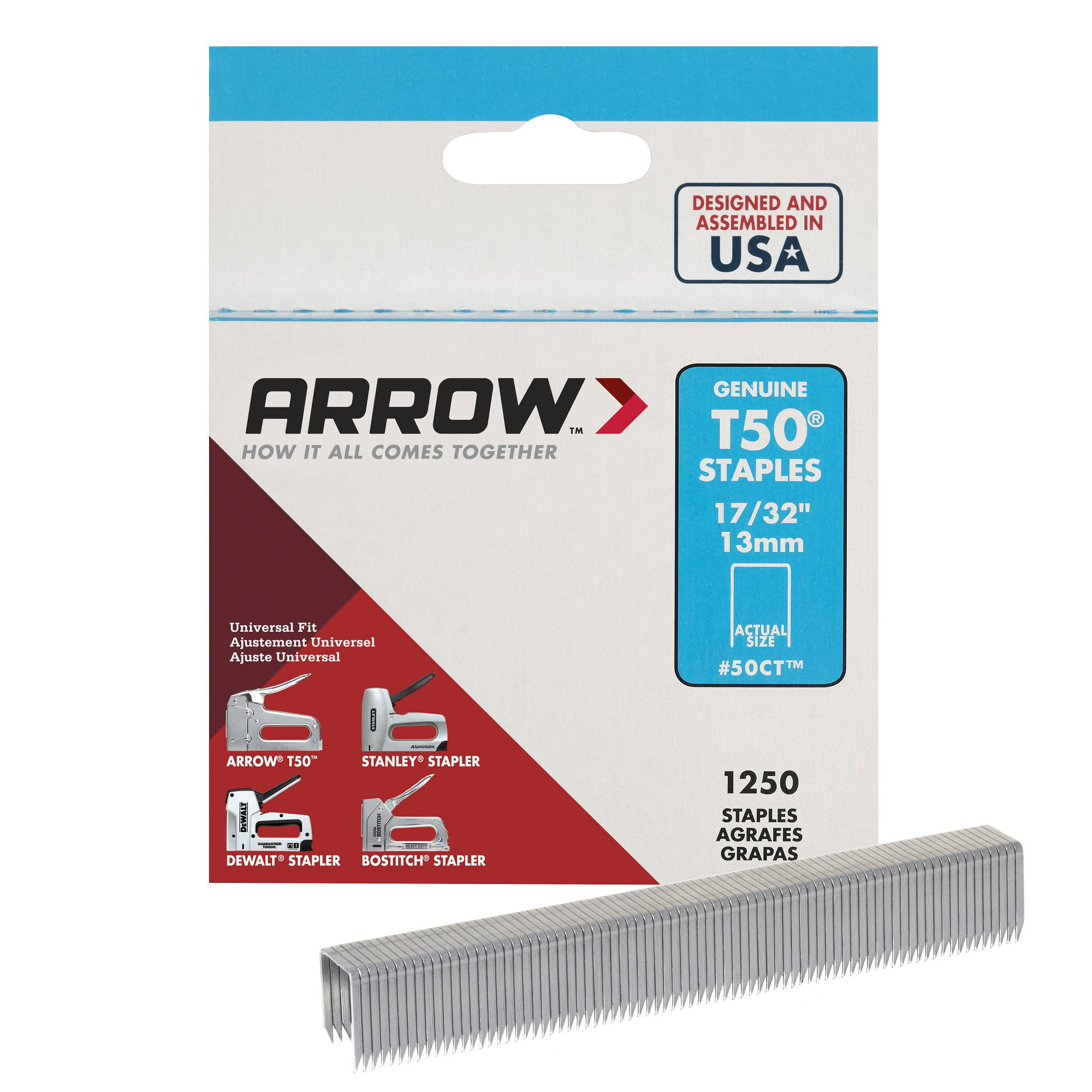 Arrow Fastener T50 Tile Staples - 13mm, 1250 Staples