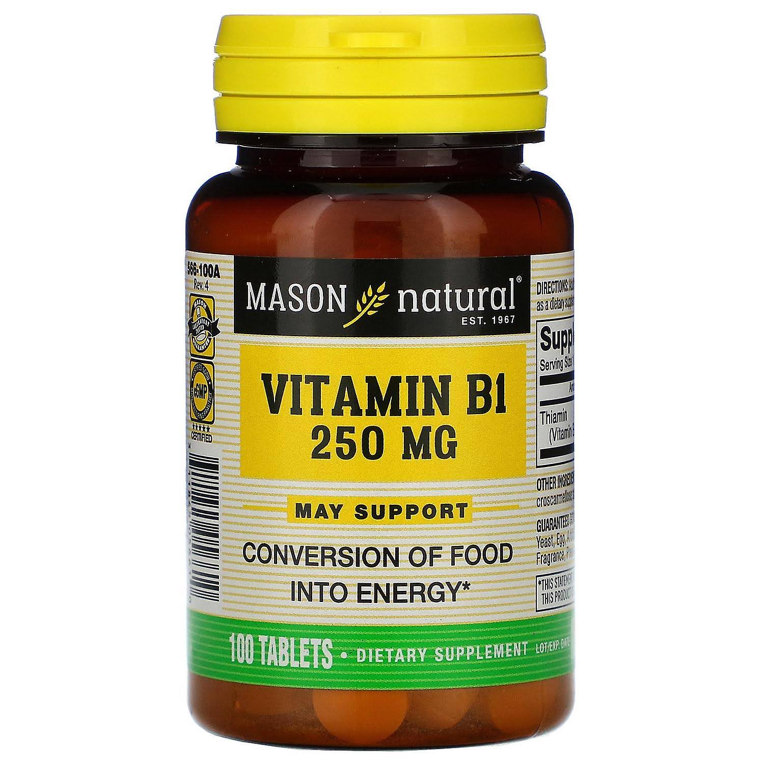 Mason Naturals Vitamin B1 Dietary Supplement - 100 Tablets