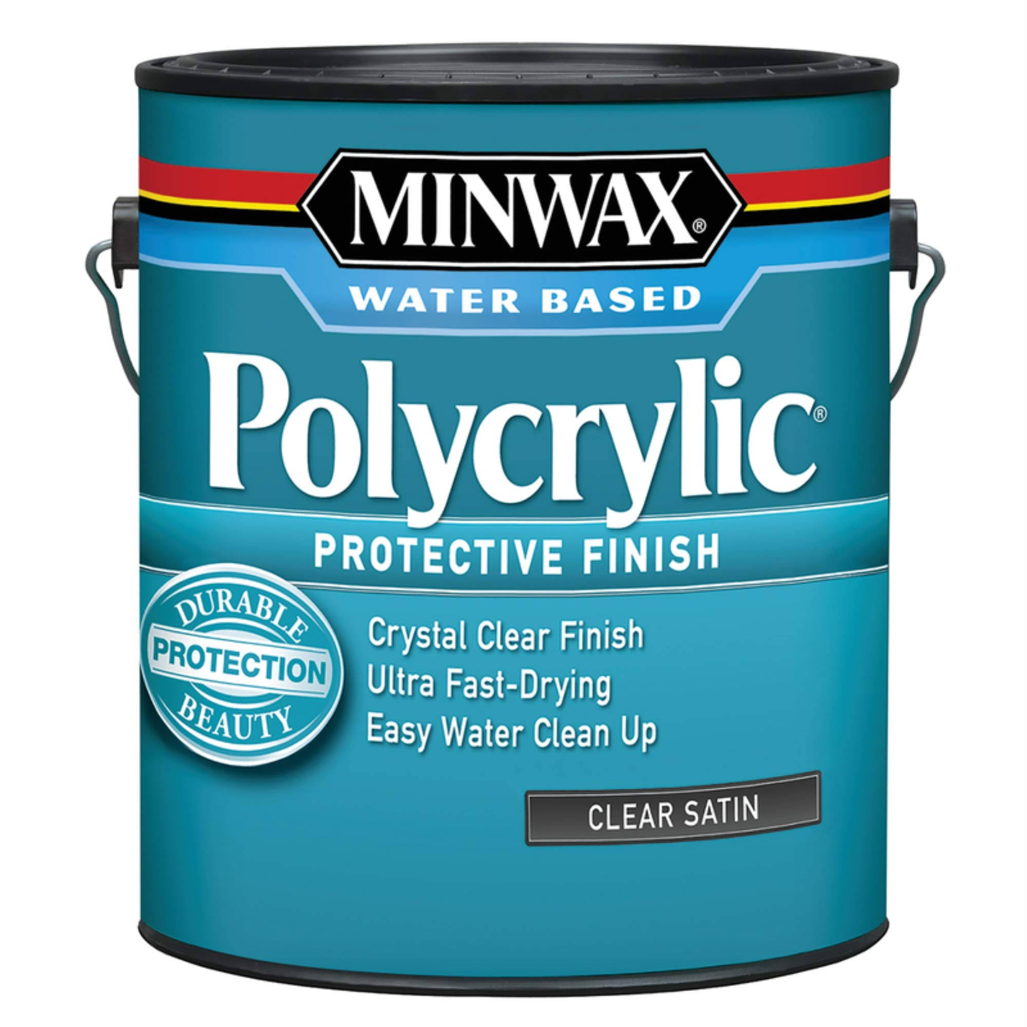 Minwax Polycrylic Water-Based Protective Finish - Clear Satin, 1gal