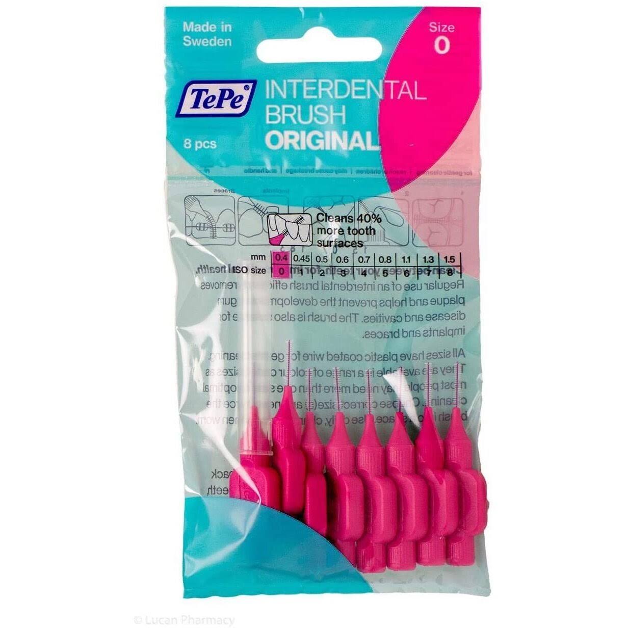 TePe Interdental Brush - Pink (0.4mm) Size 0 - 8 Pack