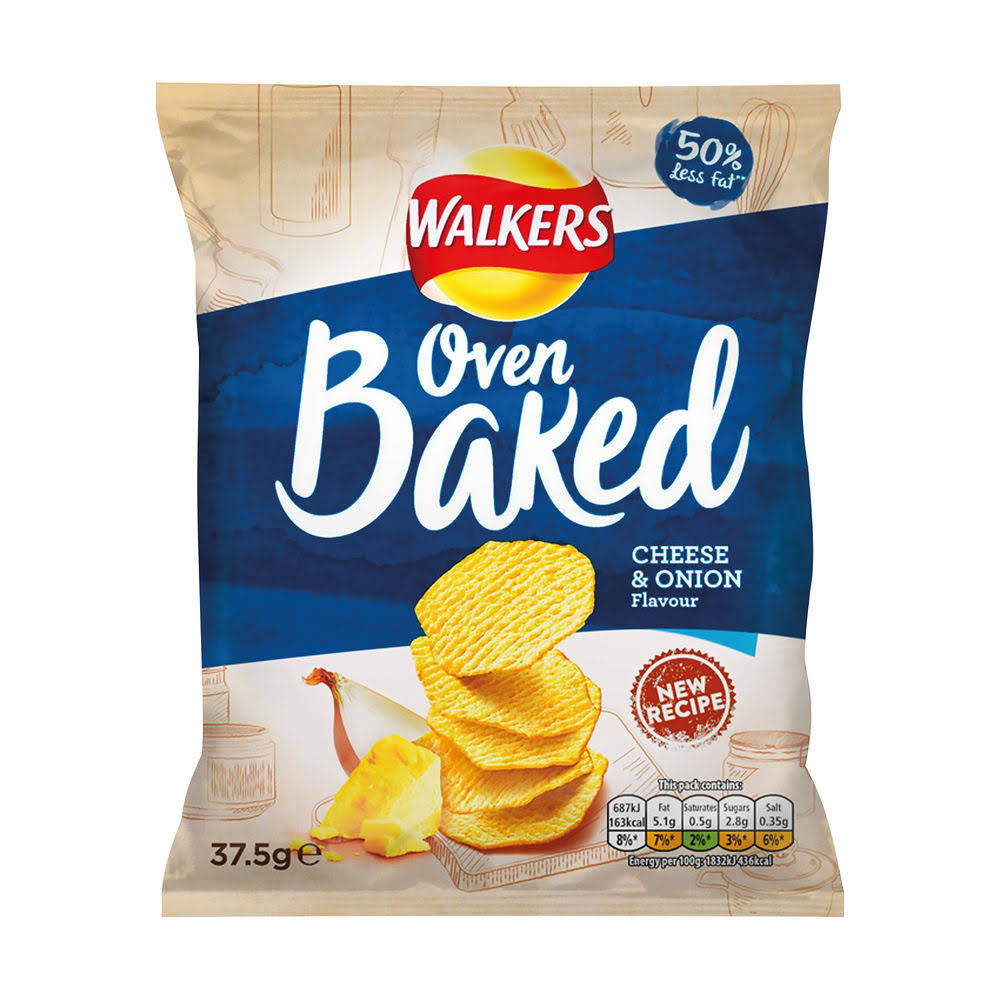 Walkers Baked Crisps - Cheese & Onion, 37.5g