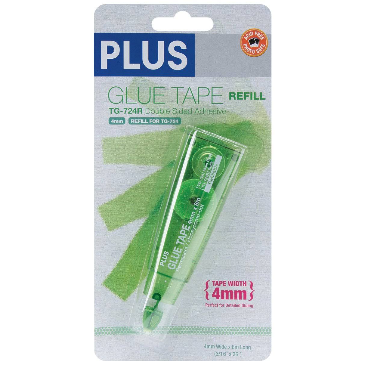 Plus TG-724 Glue Tape Refill - Green, 0.16" Wide