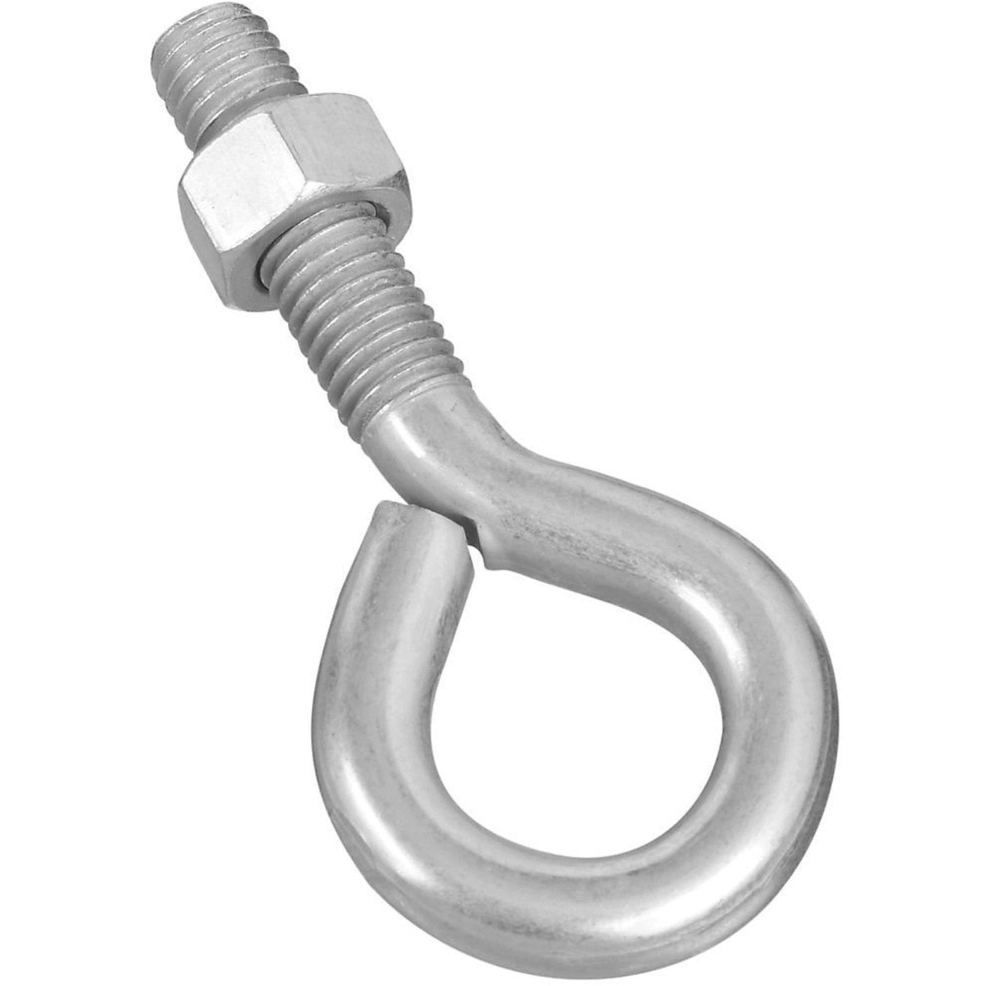 National Hardware Zinc Plated Eye Bolt - with Hex Nut, 1/2" x 4"