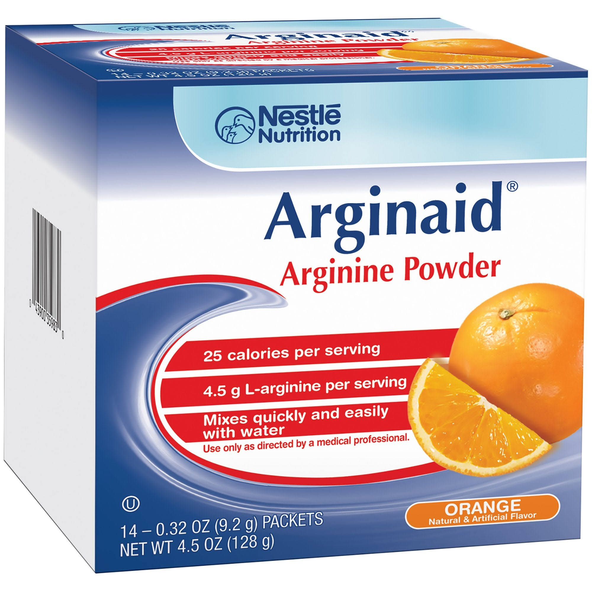 Nestle Arginaid Arginine Powder Sachets - Orange Flavour, x14