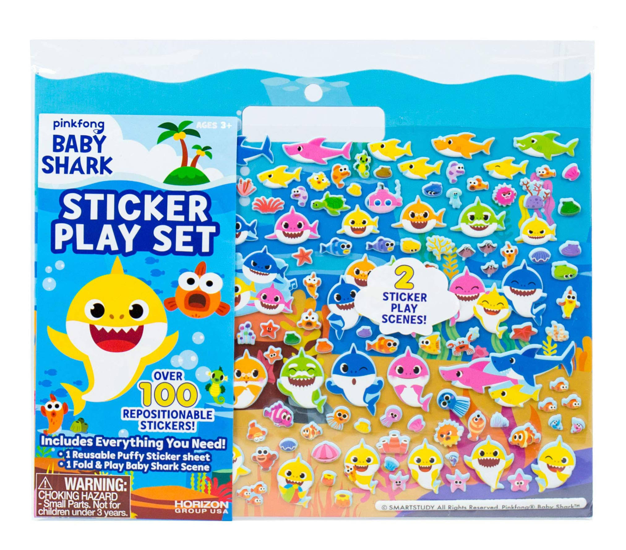 Baby Shark Sticker Play Set by Horizon Group USA Includes Over 100 Reu