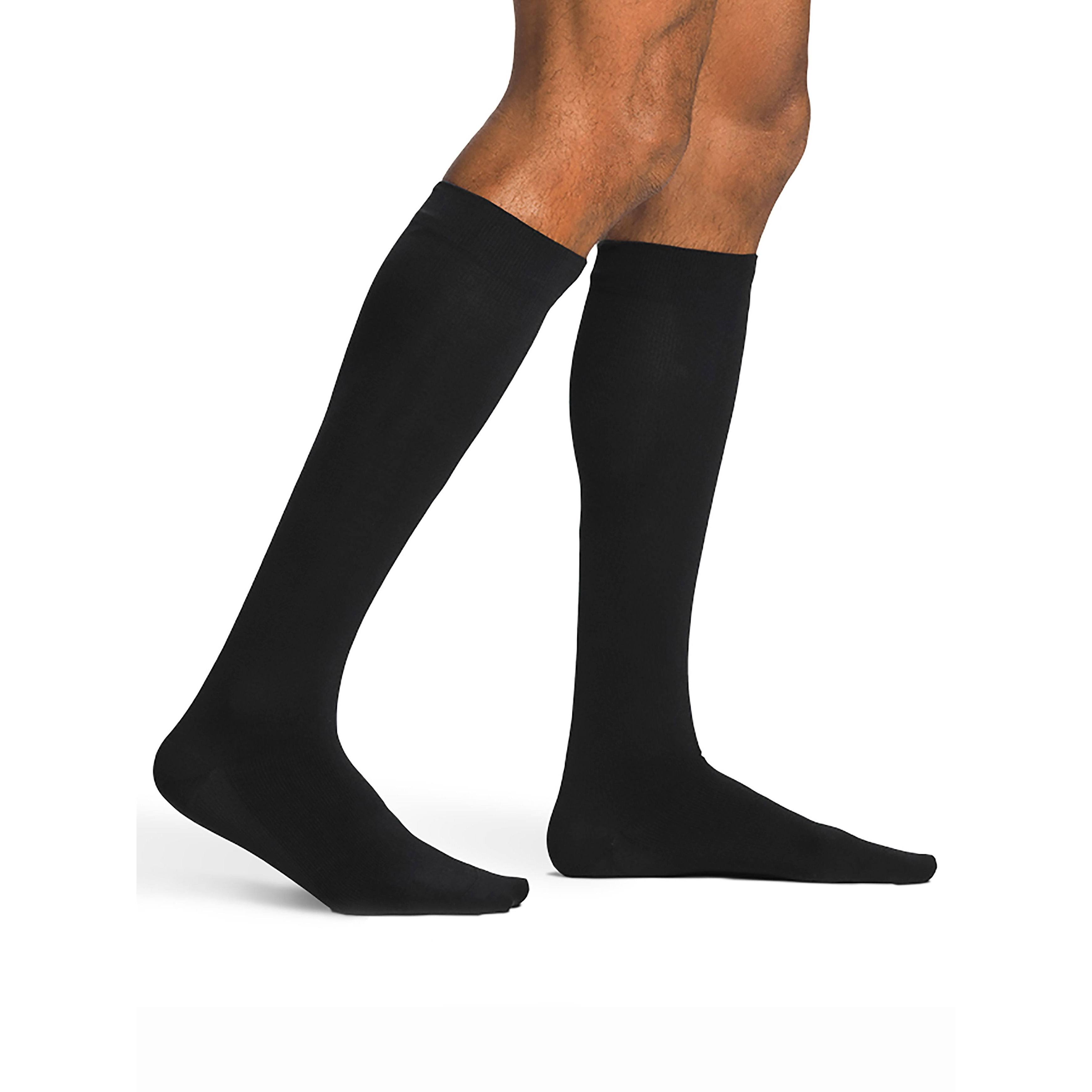 Sigvaris Men's Casual Cotton Knee High Socks - Black