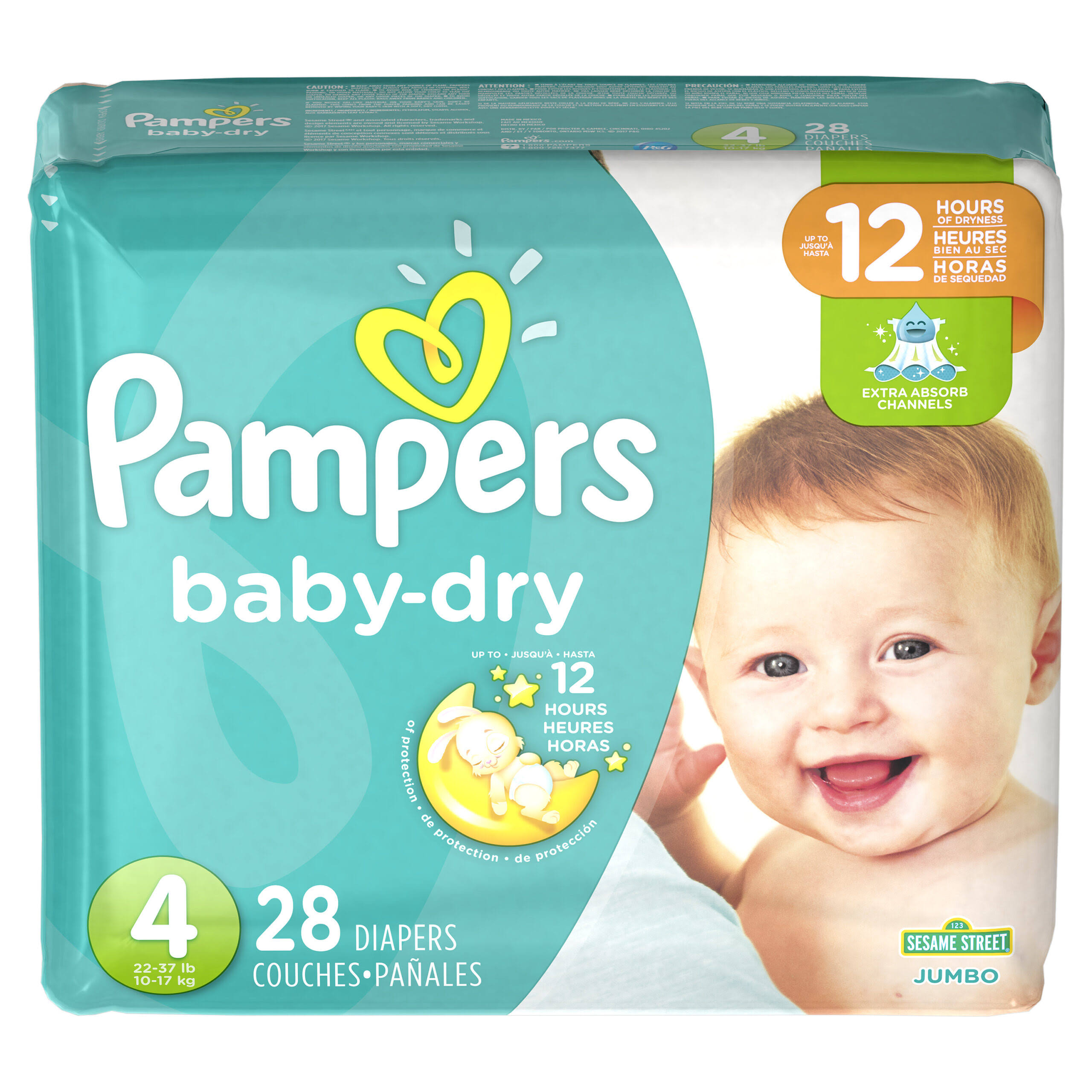 Pampers Baby Dry Size 4 22-37 lb Diapers - 28pk