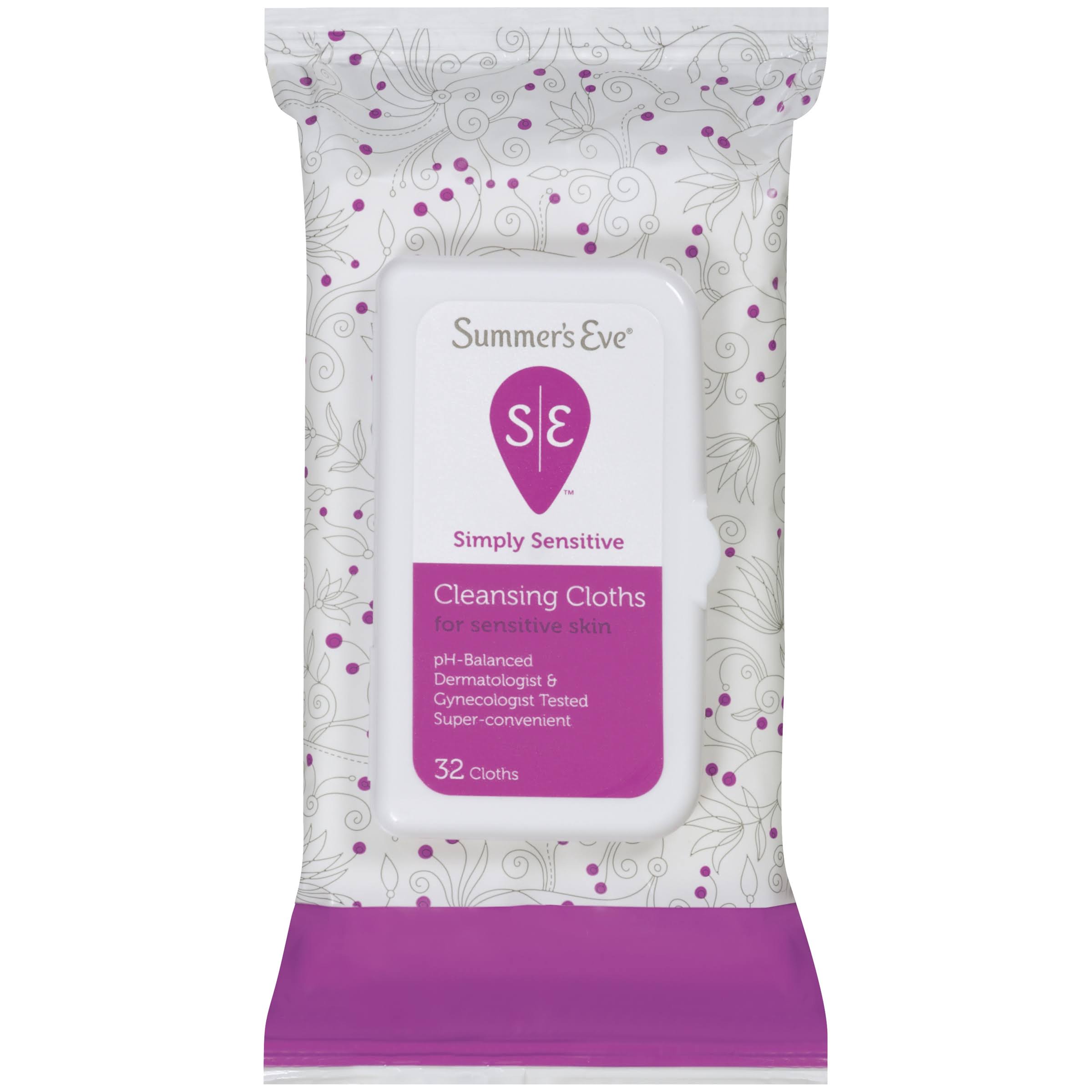 Summer's Eve Simply Sensitive Cleansing Cloths - 32 Pack