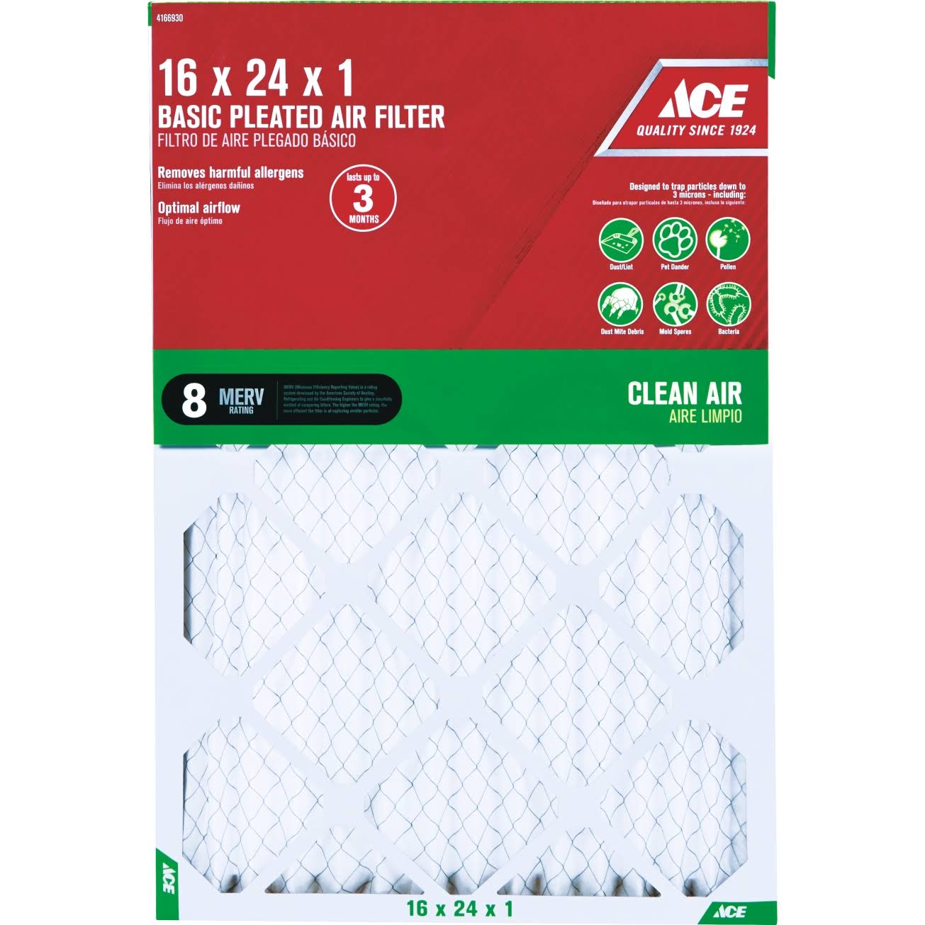 Ace Basic Pleated Air Filter - 8 Merv