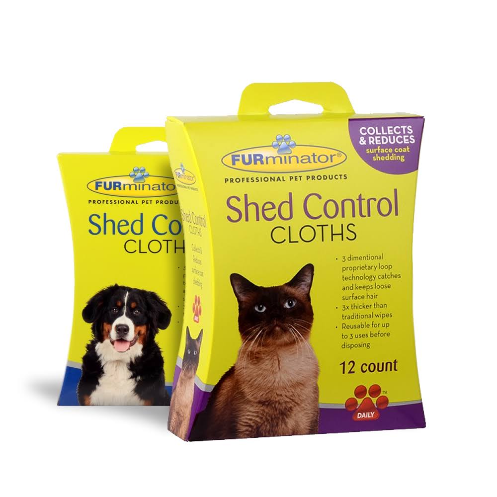FURminator Cat Shed Control Cloths - 12ct