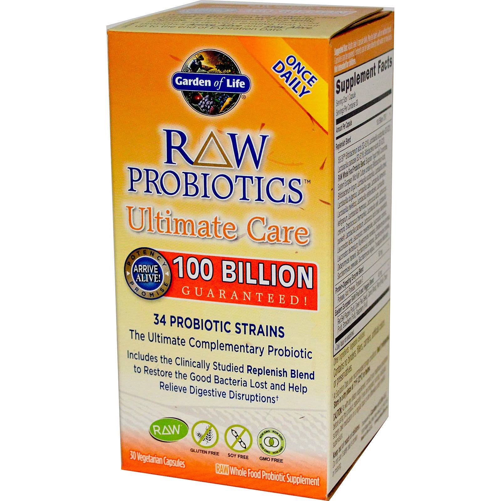 Garden of Life Raw Probiotics Ultimate Care Probiotic Supplement - 30 Capsules