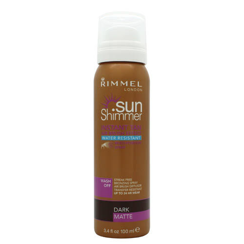 Rimmel Sun Shimmer Water Resistant Instant Tan Bronzing Spray - Dark Matte, 100ml