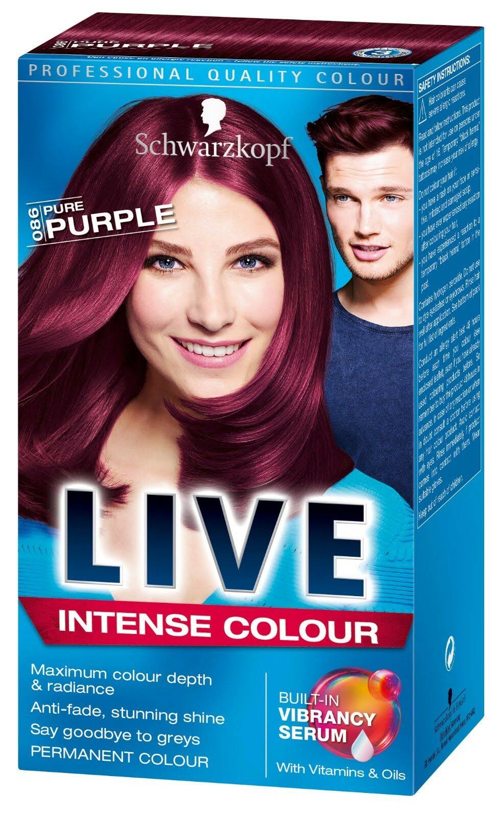 Schwarzkopf Live Intense Colour Permanent Hair Dye - 086 Pure Purple