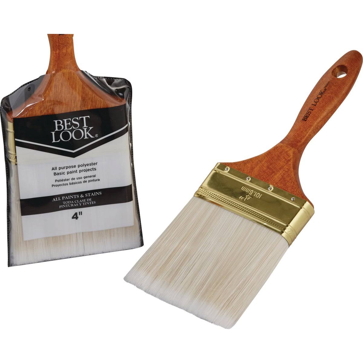 Best Look General Purpose 4 In. Flat Polyester Paint Brush 780444
