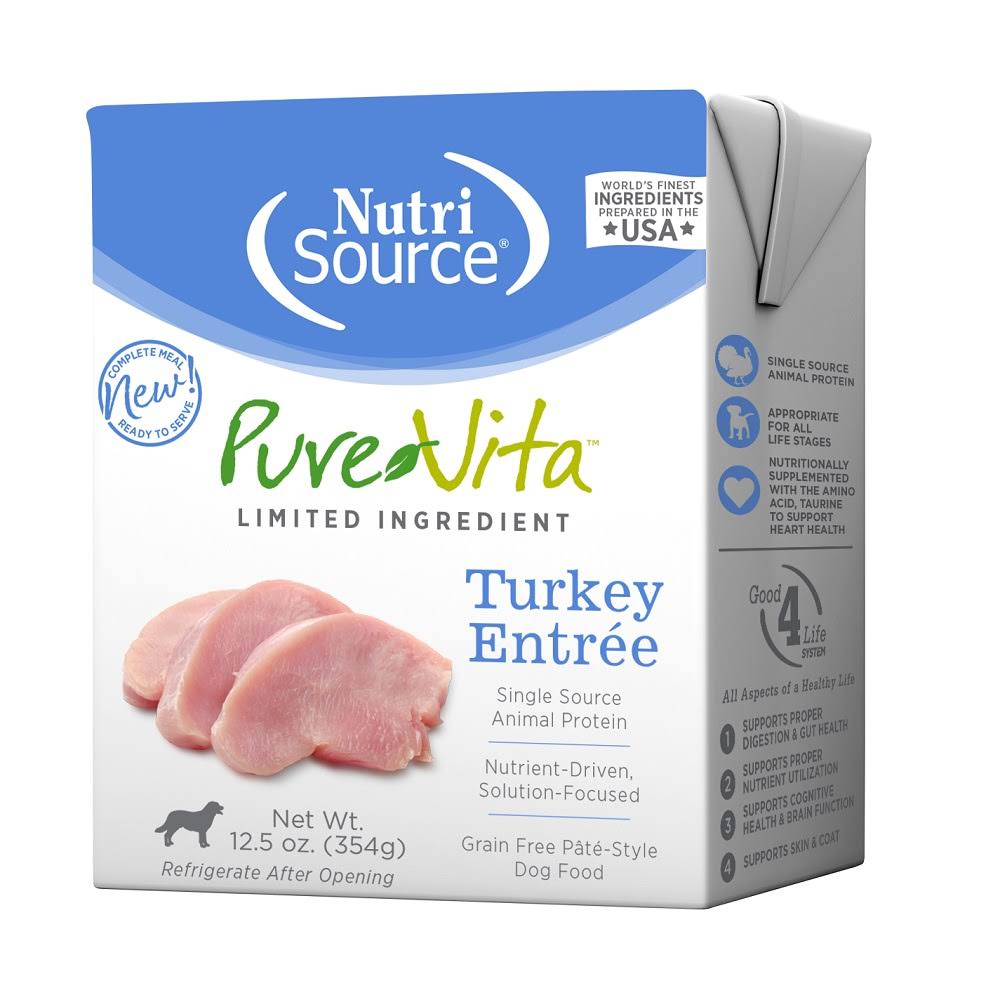 PureVita Limited Ingredient Turkey Entree Wet Dog Food, 12.5-oz