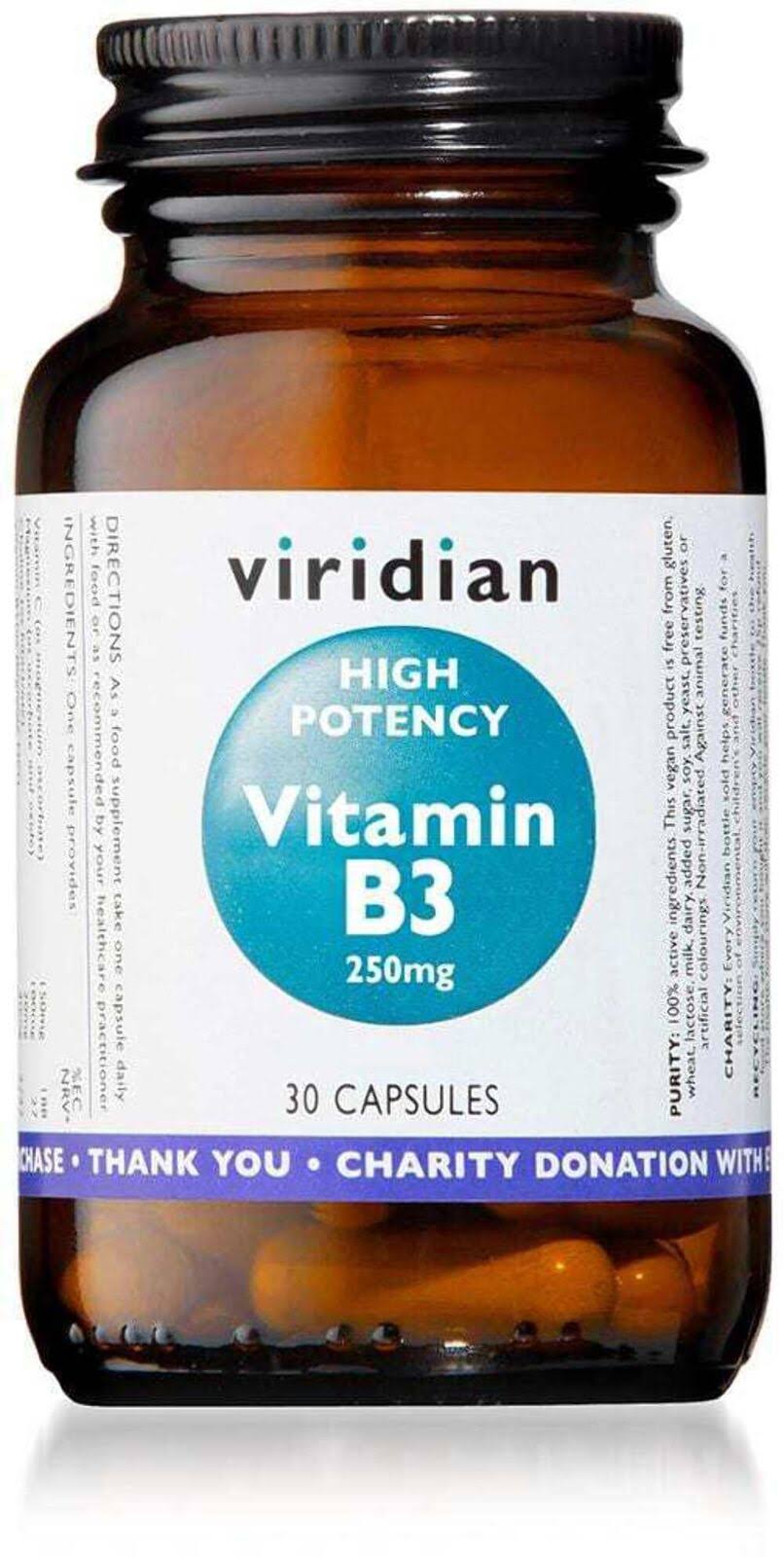 Viridian High Potency Vitamin B3 30 Veg Caps