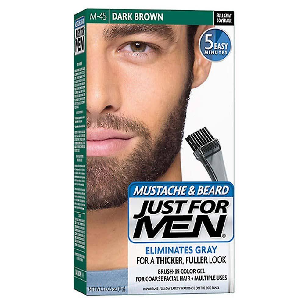 Just for Men Mustache and Beard Brushin Color Gel - Dark Brown, 0.5oz