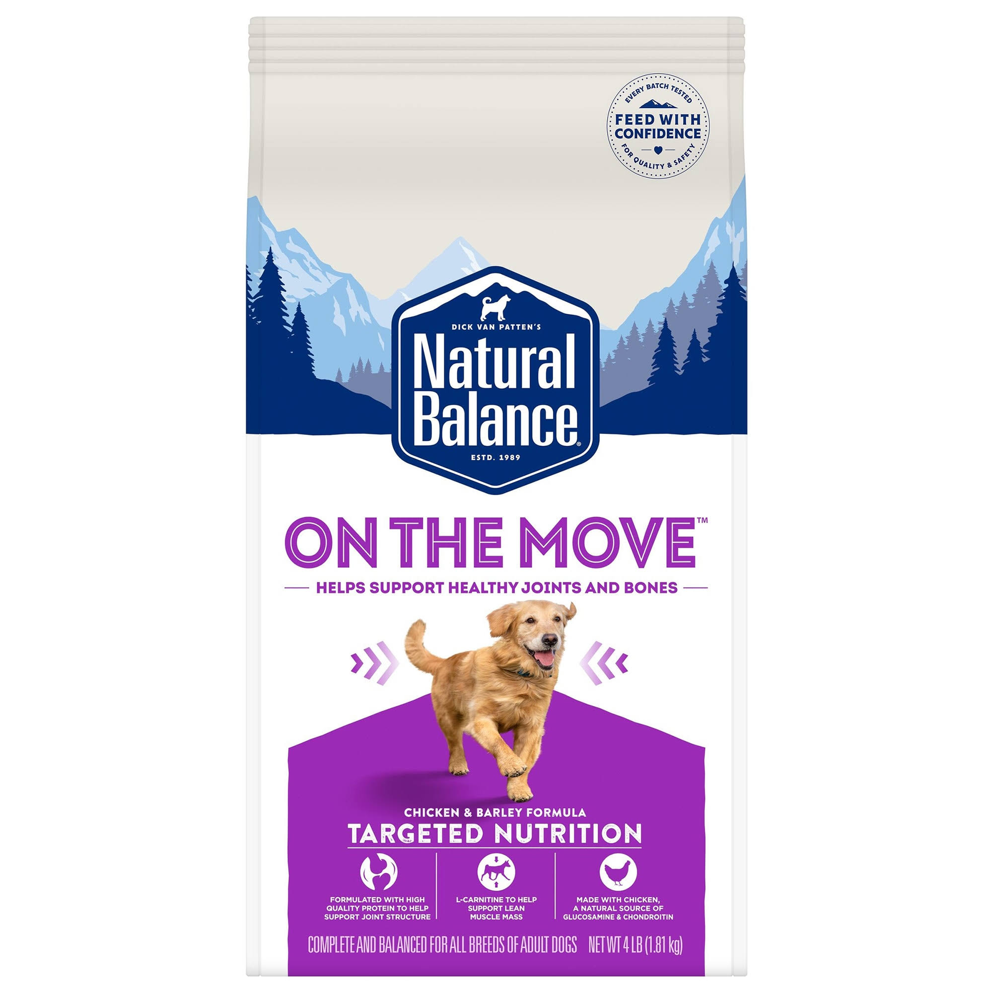 Natural Balance On The Move Dog Food, Chicken & Barley Formula, Adult - 4 lb