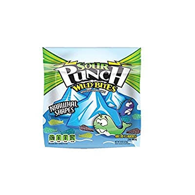 Sour Punch Wild Bites Narwhal Shapes Chewy Candy - 8oz