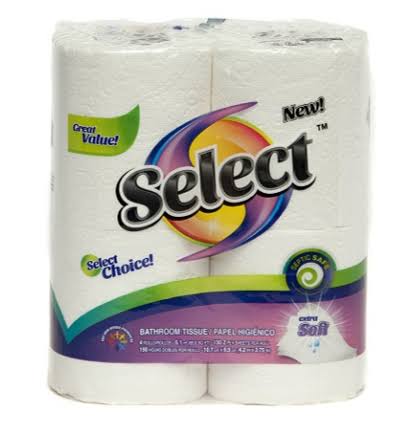 Select 2 Ply Toilet Tissue 150 Sheets, Septic Safe (4 Rolls Per Pack) Jk Trading Company Inc. Multicolor