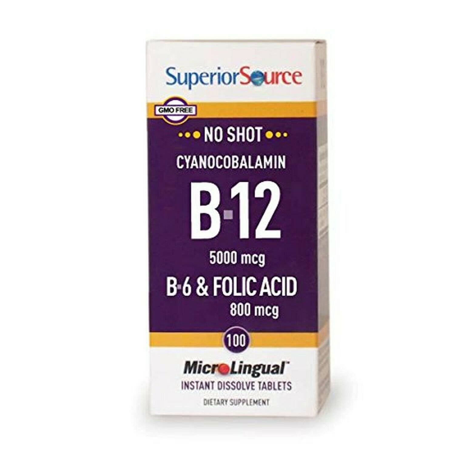 Superior Source No Shot B12 Multivitamins Supplement - 5000mcg,100 Tablet
