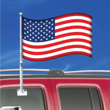 Findingking American Car Flag 12" x 18"