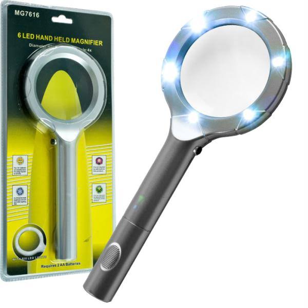 Super Bright 6 Led 4X Magnifying Glass