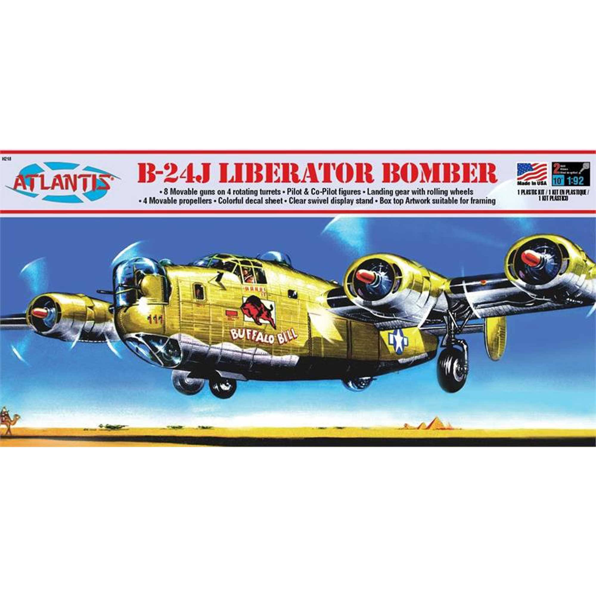 B-24J Liberator Bomber Buffalo Bill Plastic Model Kit 1/92 Atlantis
