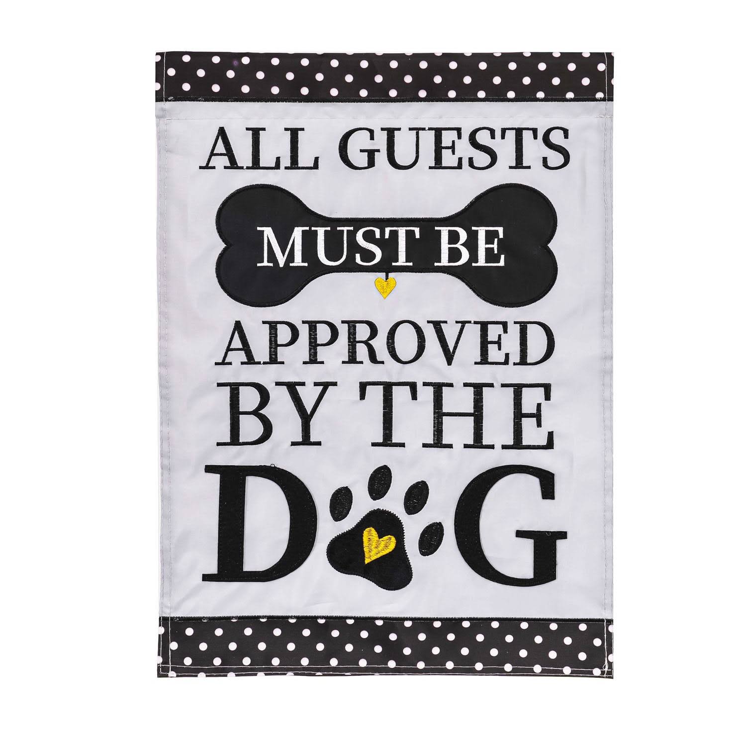 Evergreen Enterprises Approved by The Dog Garden Applique Flag