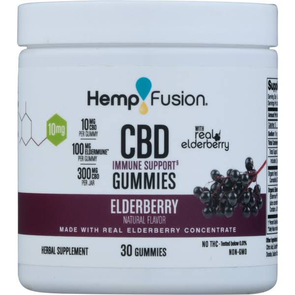 Hempfusion CBD Gummies, 10 mg, Elderberry - 30 gummies