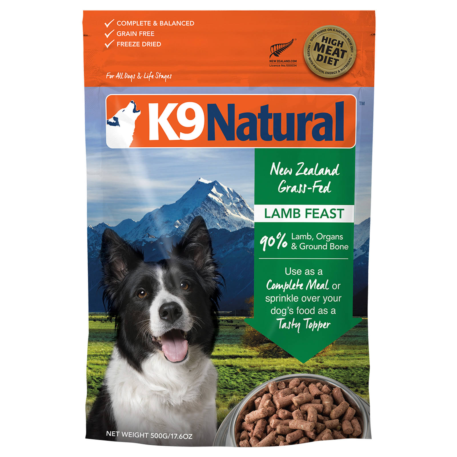 K9 Natural Freeze-Dried Dog Food - Lamb, 1.1lbs